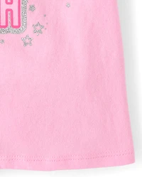 Baby And Toddler Girls Glitter Birthday Era Graphic Tee