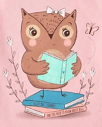 T-shirt à motif hibou pour bébés et petites filles