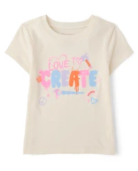 Baby And Toddler Girls School Love To Create Graphic Tee
