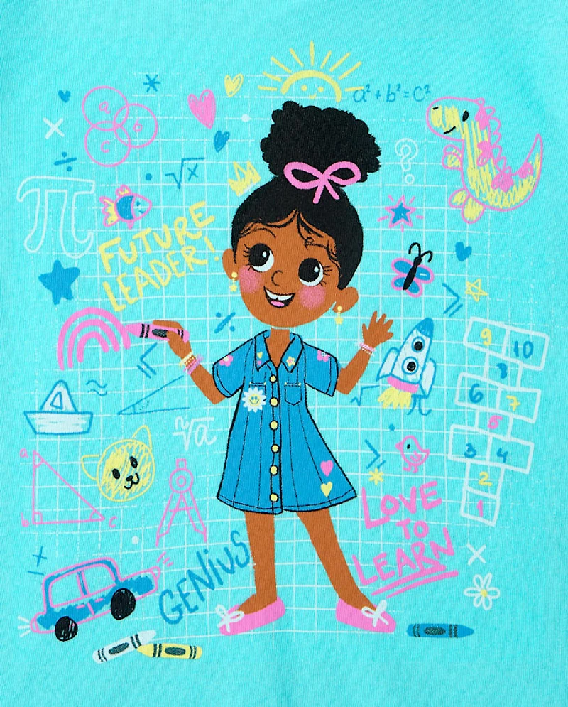 Baby And Toddler Girls School Girl Graphic Tee