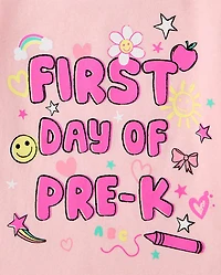 Toddler Girls School First Day Of Pre-K Graphic Tee