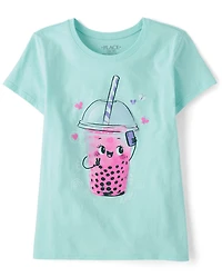 Girls Boba Drink Graphic Tee