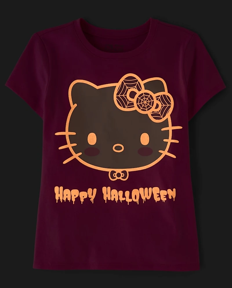Girls Hello Kitty® Glow Halloween Graphic Tee
