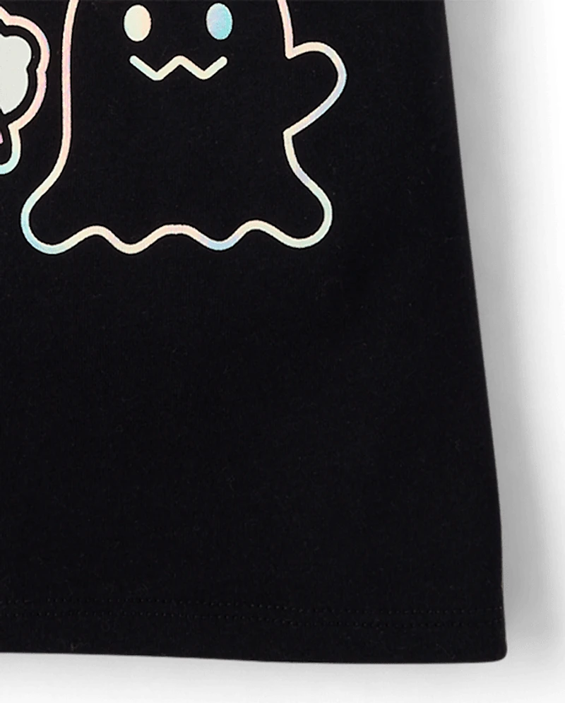 Girls Hello Kitty® Holographic Halloween Graphic Tee