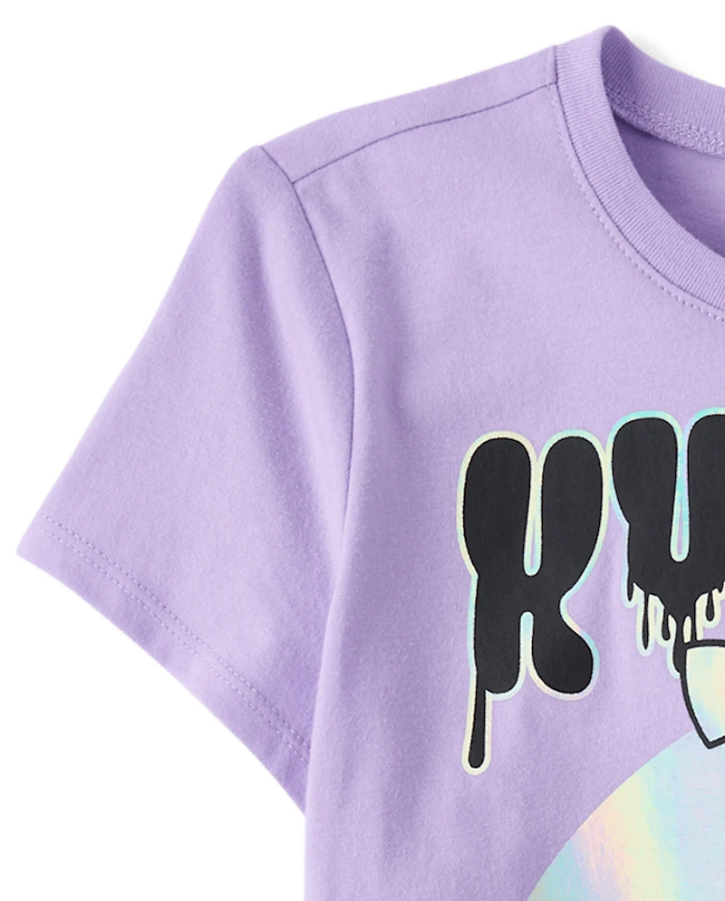 Girls Kuromi™ Holographic Halloween Graphic Tee