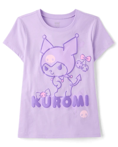 Girls Kuromi™ Metallic Puff Print Graphic Tee
