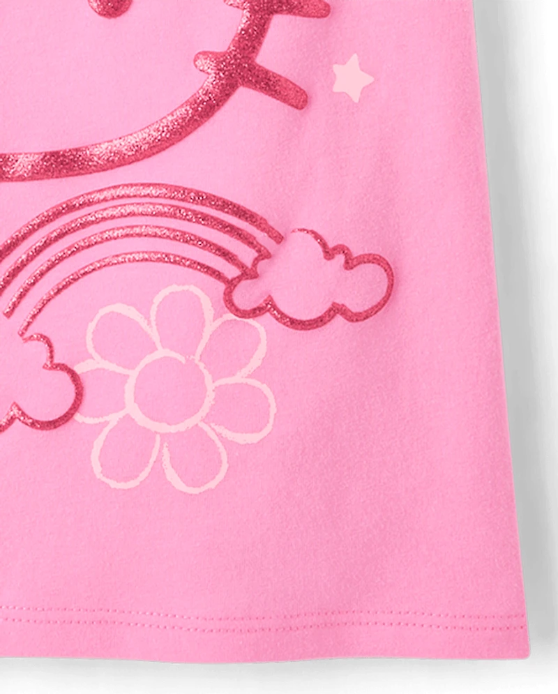Girls Hello Kitty® Glitter Puff Print Doodle Graphic Tee