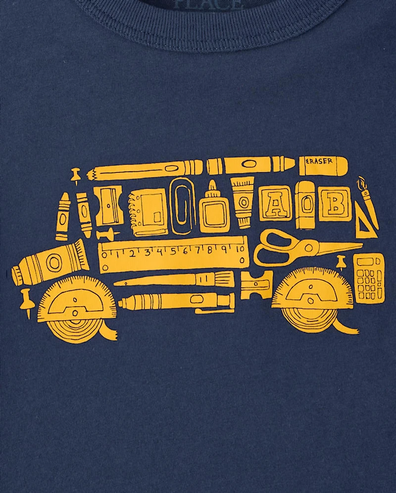 Baby And Toddler Boys School Bus Graphic Tee