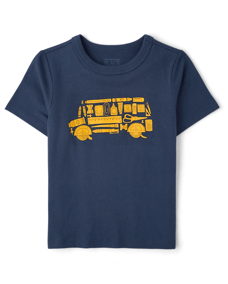 Baby And Toddler Boys School Bus Graphic Tee