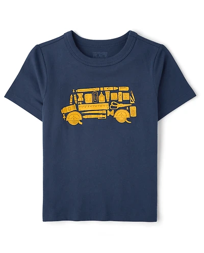 Baby And Toddler Boys School Bus Graphic Tee