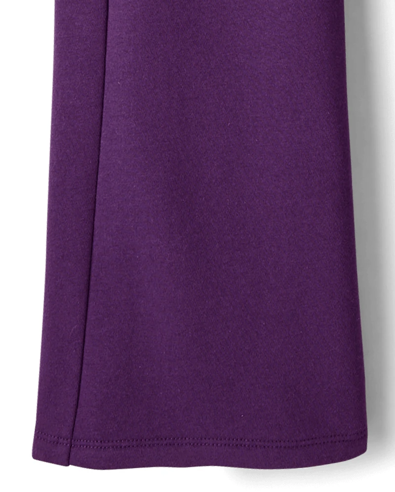 Pantalon de survêtement à jambes larges en polaire premium cloutée pour filles