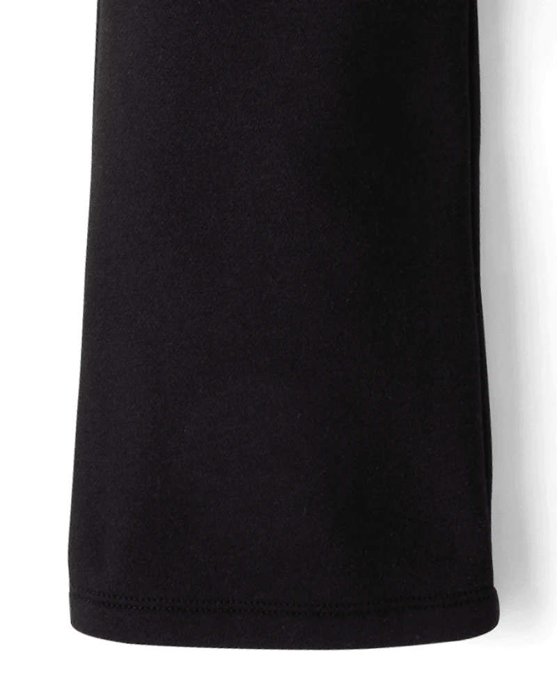 Girls Embellished Premium Fleece Wide Leg Sweatpants