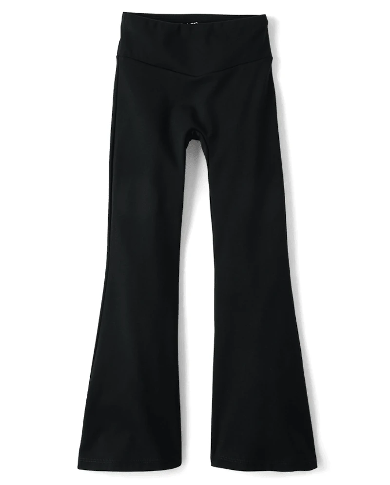 Girls Quick Dry V-Waist Flare Leggings