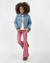 Girls Quick Dry V-Waist Flare Leggings