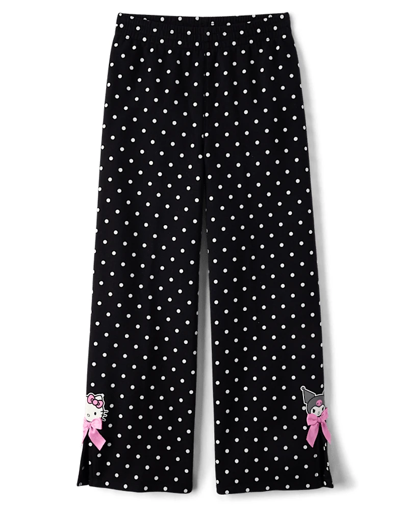 Girls Hello Kitty® And Friends Print Premium Fleece Wide Leg Sweatpants