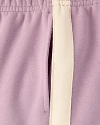 Girls Side Stripe Premium Fleece Jogger Pants