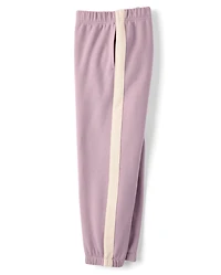 Girls Side Stripe Premium Fleece Jogger Pants