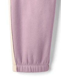 Girls Side Stripe Premium Fleece Jogger Pants