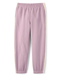 Girls Side Stripe Premium Fleece Jogger Pants