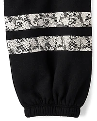 Girls Faux Lace Premium Fleece Baggy Jogger Pants