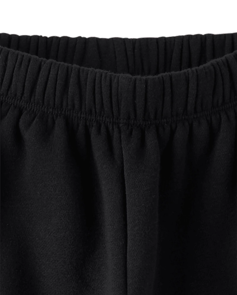Girls Faux Lace Premium Fleece Baggy Jogger Pants