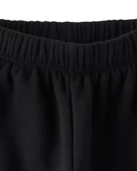 Girls Faux Lace Premium Fleece Baggy Jogger Pants