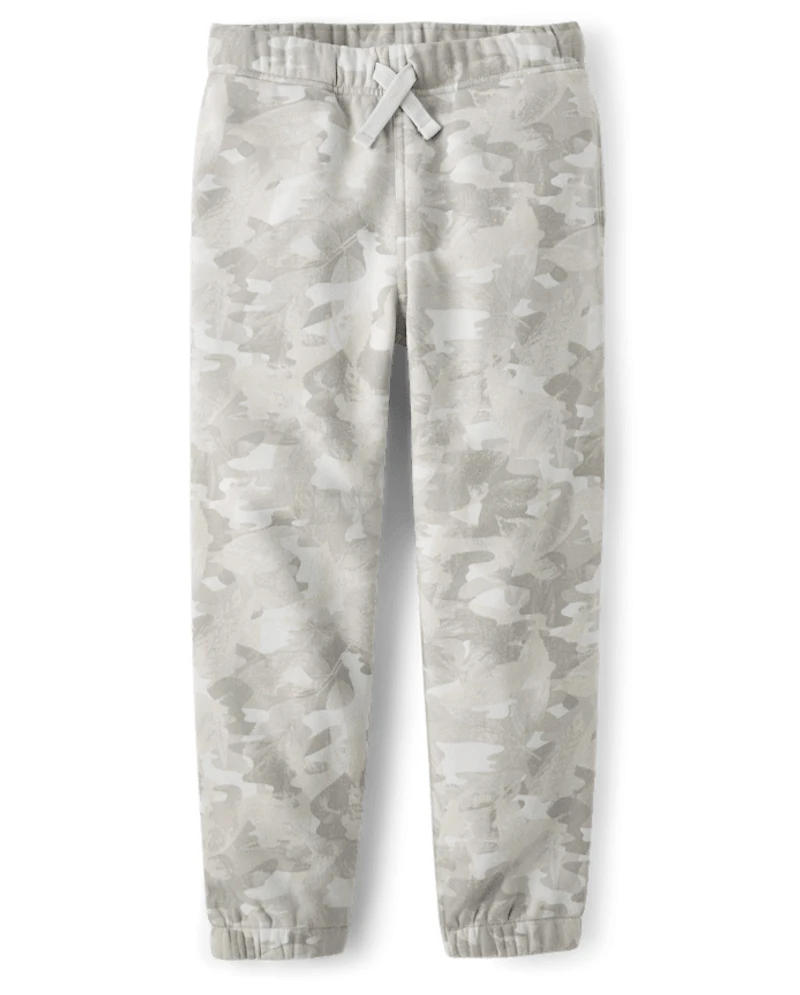 Boys Camo Premium Fleece Jogger Pants