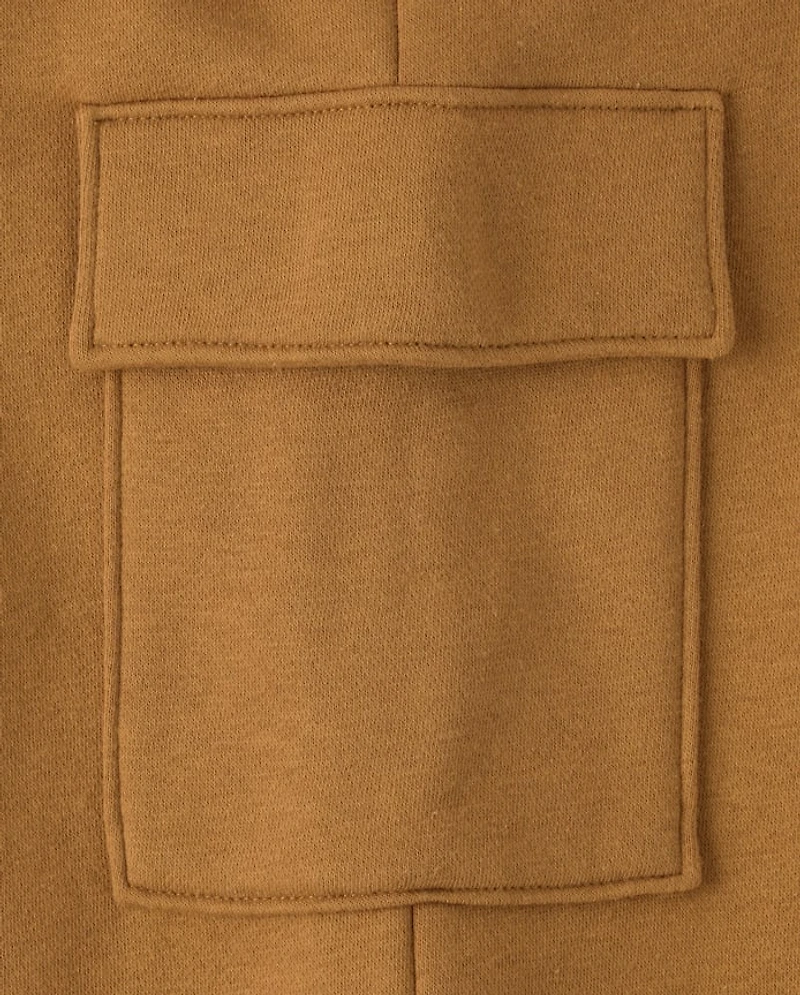 Boys Premium Fleece Cargo Jogger Pants