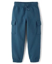 Boys Premium Fleece Cargo Jogger Pants