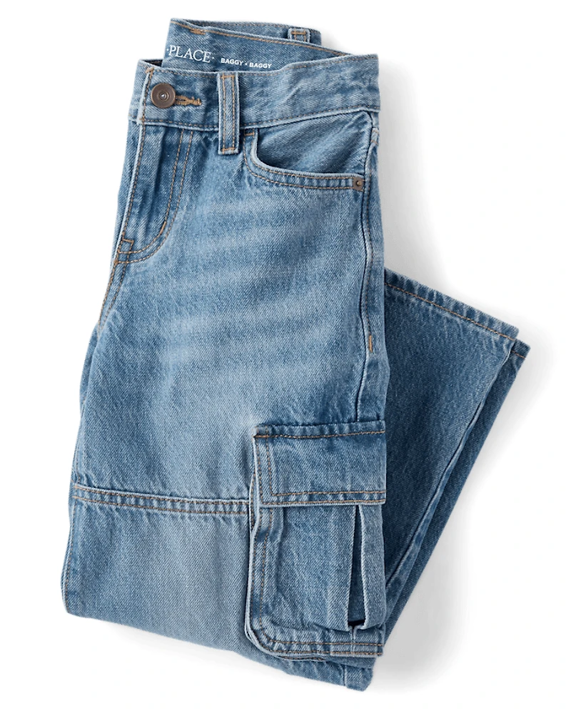 Boys Baggy Cargo Jeans