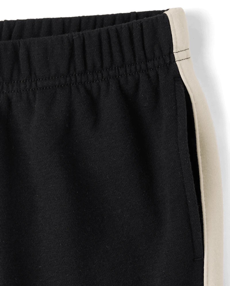 Boys Side Stripe Premium Fleece Jogger Pants