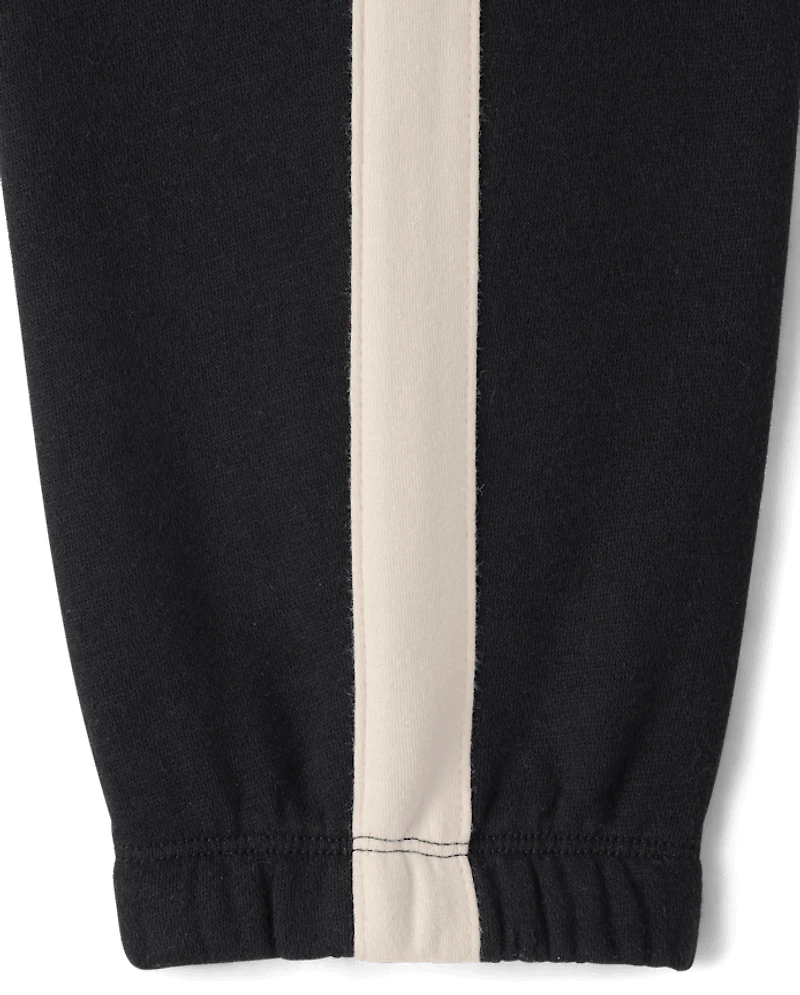 Boys Side Stripe Premium Fleece Jogger Pants