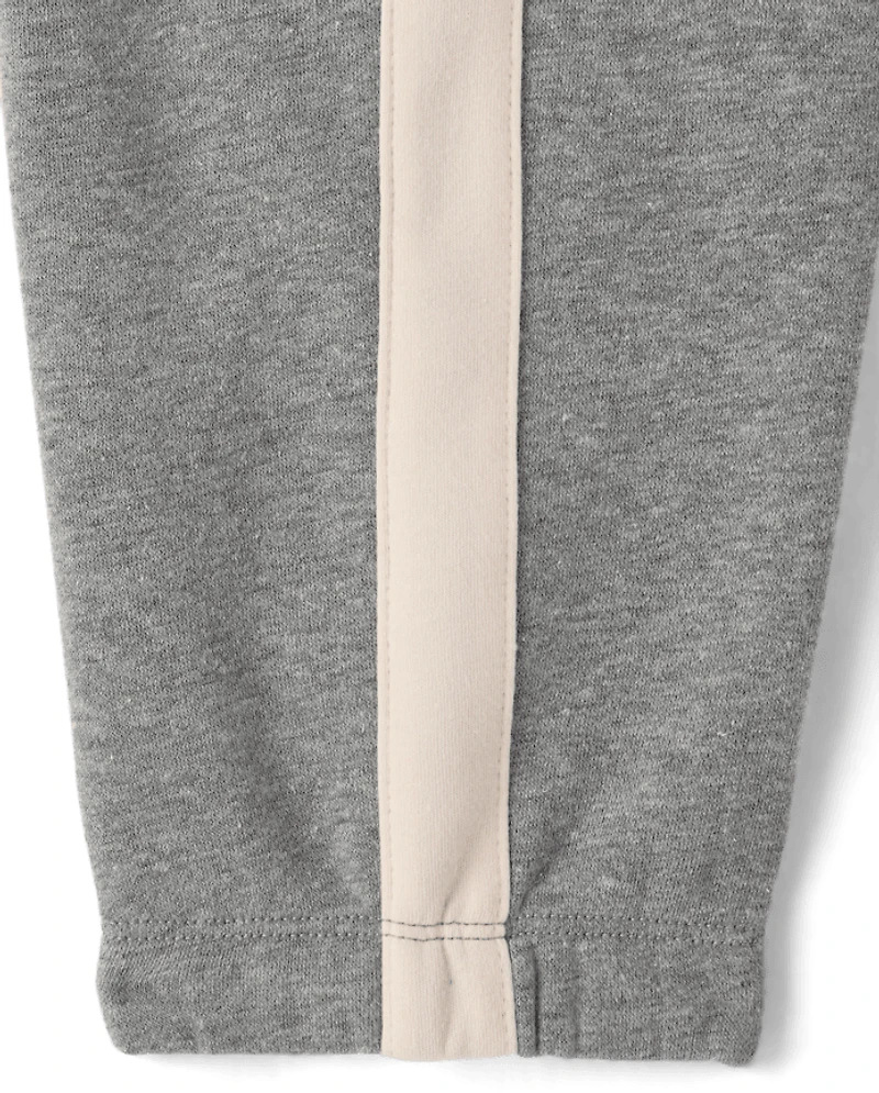 Boys Side Stripe Premium Fleece Jogger Pants
