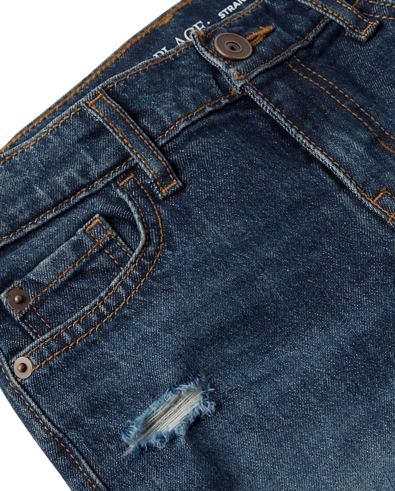 Boys Ripped Straight Jeans