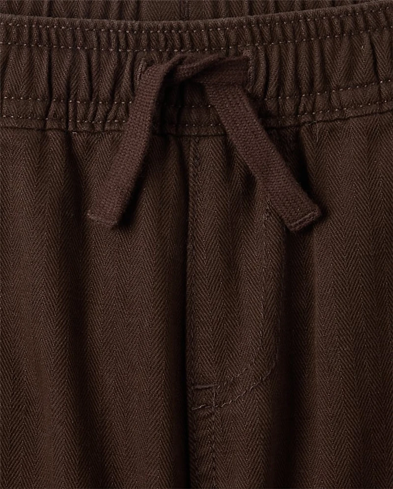 Boys Textured Baggy Pull On Cargo Pants