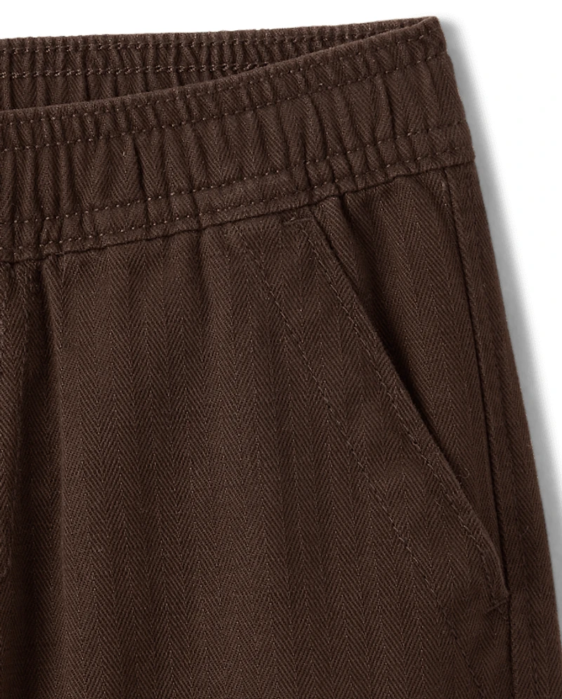 Boys Textured Baggy Pull On Cargo Pants