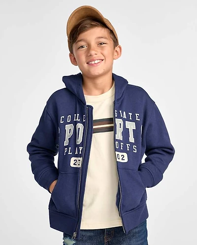 Boys Varsity Premium Fleece Zip Up Hoodie