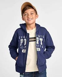 Boys Varsity Premium Fleece Zip Up Hoodie