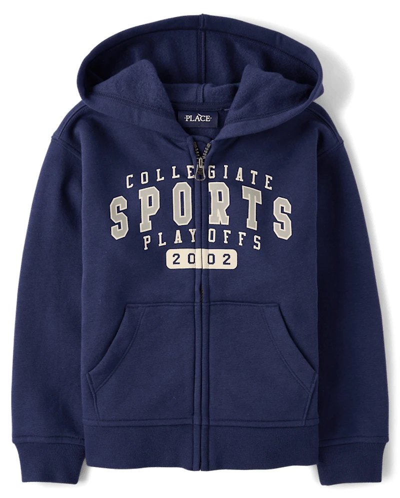 Boys Varsity Premium Fleece Zip Up Hoodie