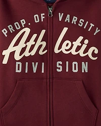 Boys Varsity Premium Fleece Zip Up Hoodie