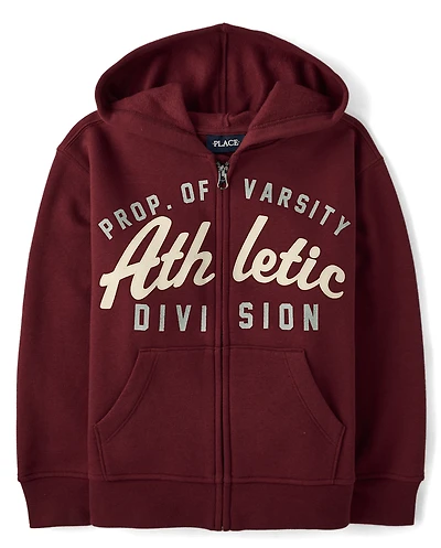 Boys Varsity Premium Fleece Zip Up Hoodie