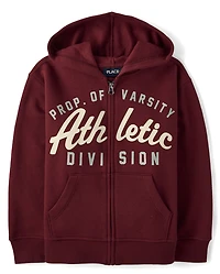 Boys Varsity Premium Fleece Zip Up Hoodie
