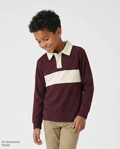 Boys Colorblock Rugby Polo