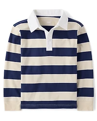 Boys Striped Rugby Polo