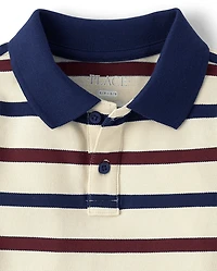 Boys Striped Soft Pique Polo
