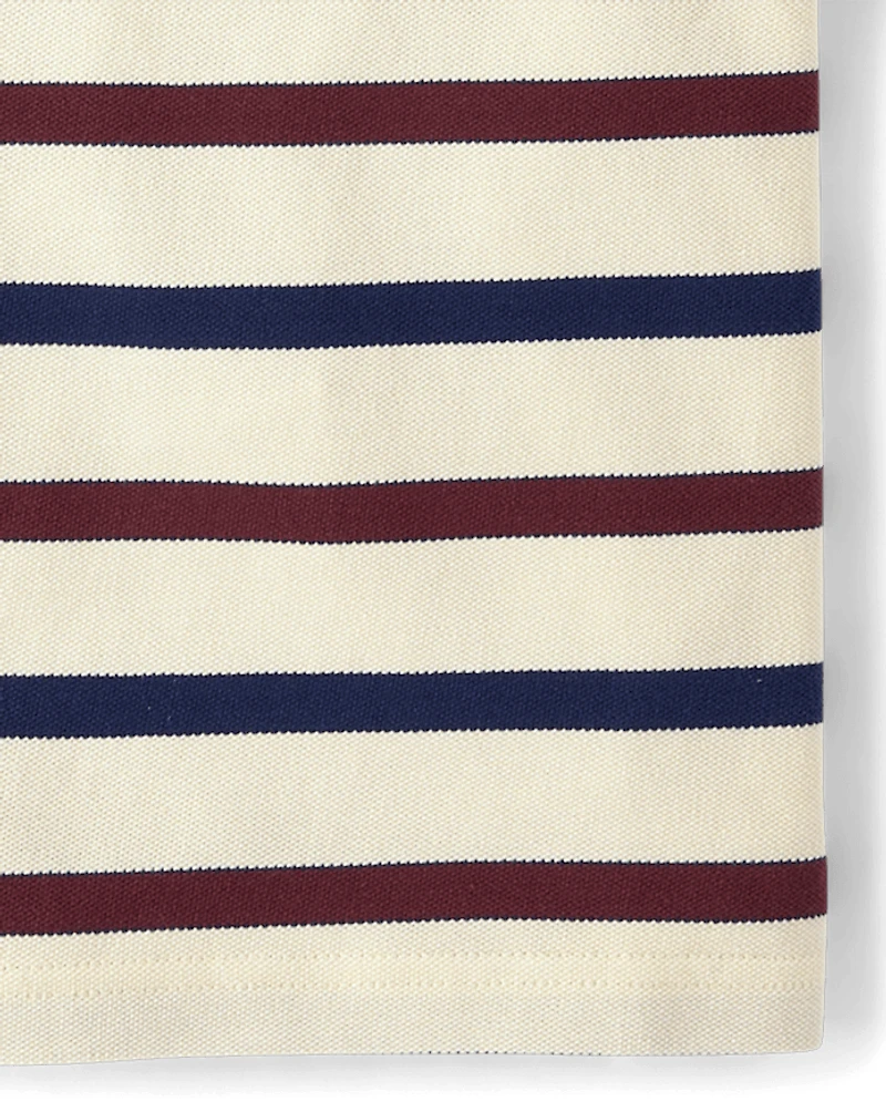 Boys Striped Soft Pique Polo