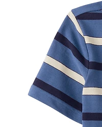 Boys Striped Soft Pique Polo