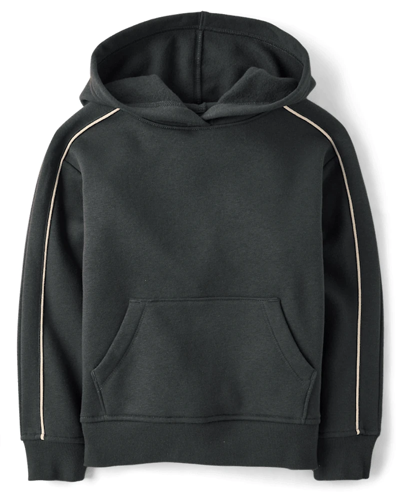 Sweat à capuche en polaire premium rayures latérales pour garçons