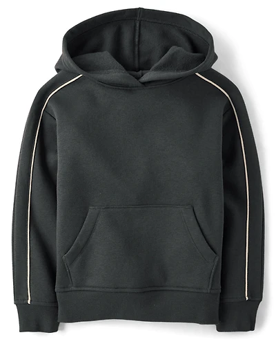 Sweat à capuche en polaire premium rayures latérales pour garçons