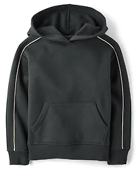 Sweat à capuche en polaire premium rayures latérales pour garçons